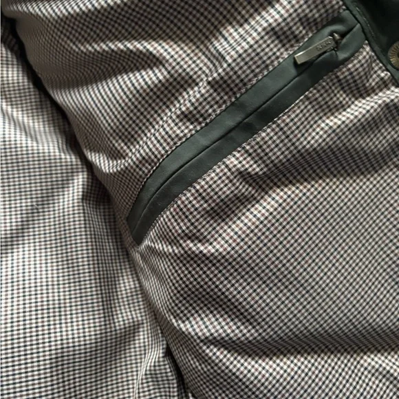 Eddie Bauer Skyliner Down Vest Green Quilted with Leather trim Women's - Picture 6 of 9